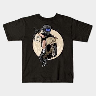 Vespa racing vector art design style Kids T-Shirt